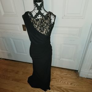 Black long formal evening gown size 6